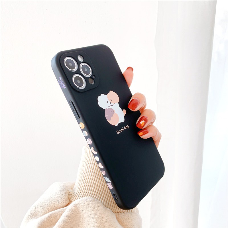 Ốp lưng iphone Sushi Bear cạnh vuông in hình viền 5/5s/6/6plus/6s/6splus/7/7plus/8/8plus/x/xs/11/12/pro/max/plus/promax