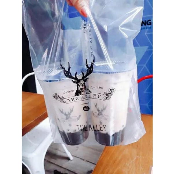 Túi đôi đựng trà sữa có vách ngăn 1kg