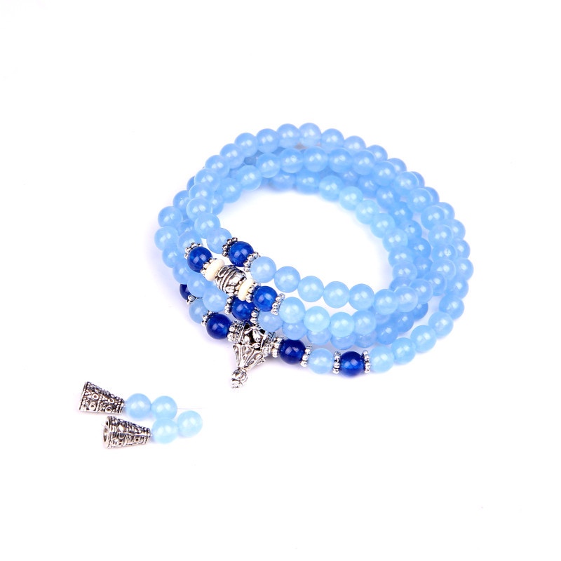 Vòng Tay Pha Lê Tự Nhiên 108 Hạt 6mm Thời Trang