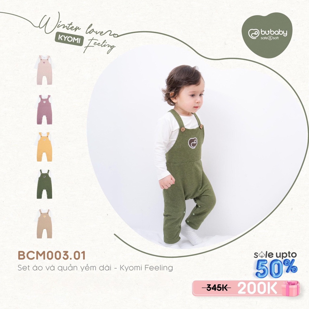 Set áo và quần yếm dài cho bé hãng Bu baby