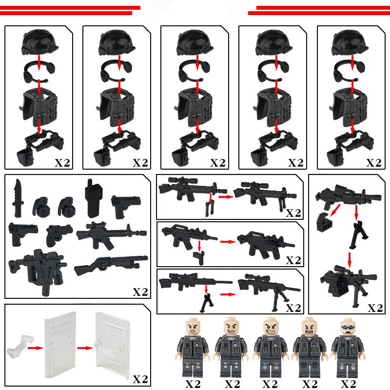 [Mã ICBBACK1219 hoàn 20K xu đơn 0Đ] Đồ chơi Lego Cảnh Sát SWAT 10 Lego quân đội