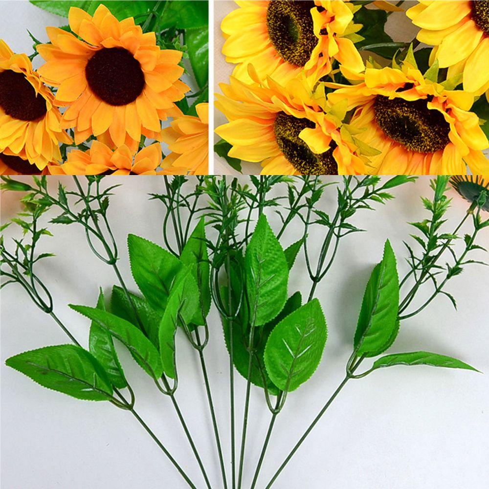 Bó Hoa Hướng Dương Giả Bằng Lụa 5 / 7 / 22 Bông Trang Trí