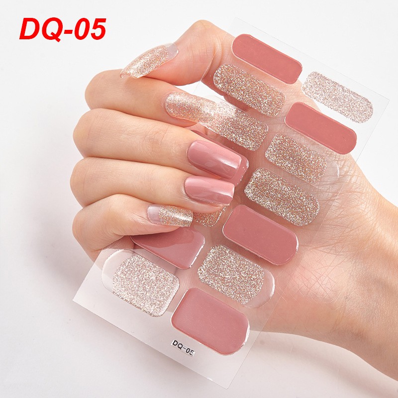 Set 14 Nhãn Dán Móng Tay Diy 3d Thời Trang Mã Dq01-18