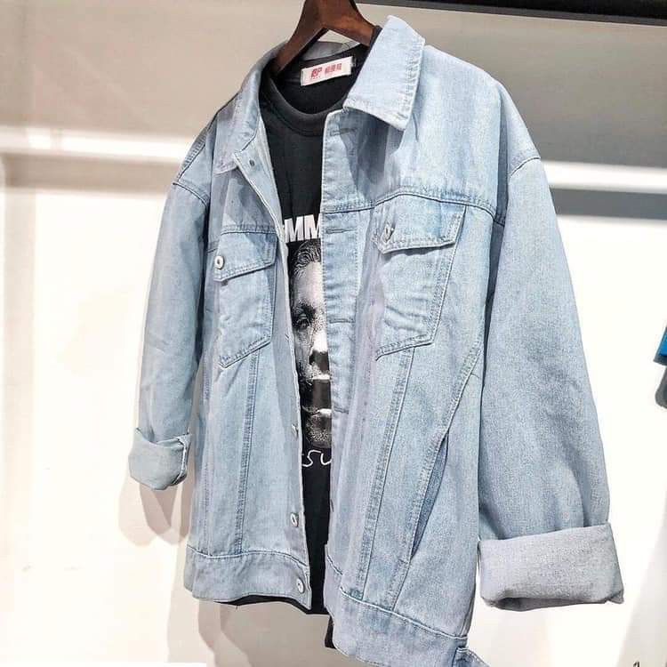 Áo Khoác Jeans Unisex Trơn bụi