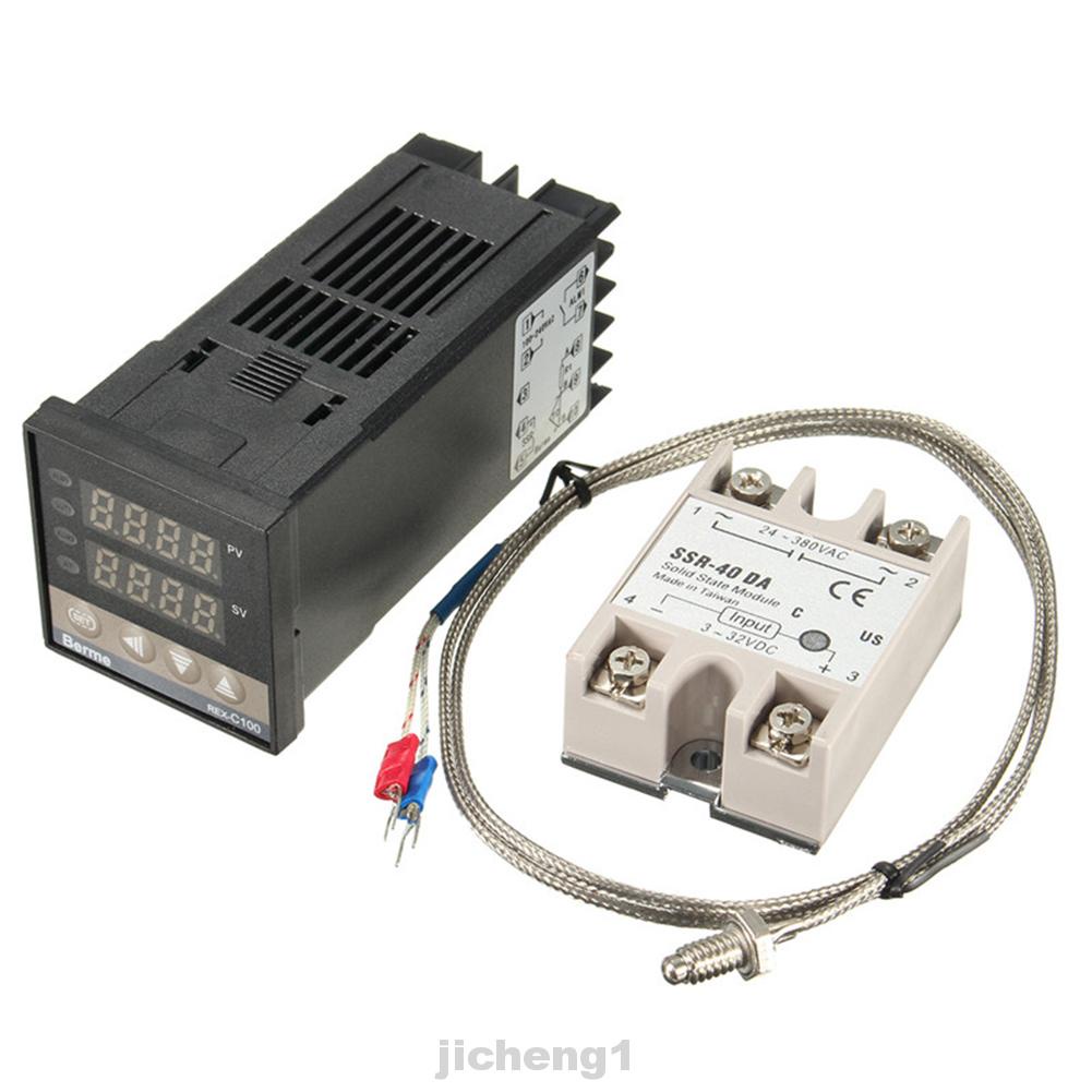 Bộ điều khiển nhiệt độ điện tử 100-240V REX-C100 PID 0-400°Cảm biến C + 40A SSR K