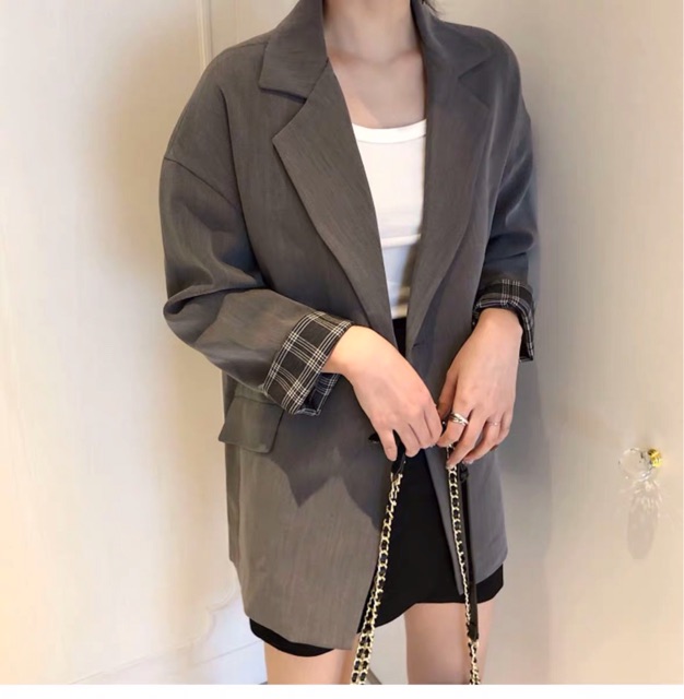 Set áo khoác vest áo blazer nữ MA15 và chân váy xoè xếp tầng kẻ caro có bán rời | BigBuy360 - bigbuy360.vn