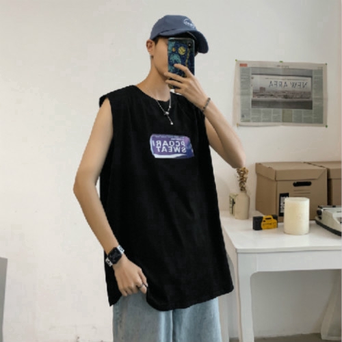 Áo thun thể thao không tay dáng rộng thời trang cho nam