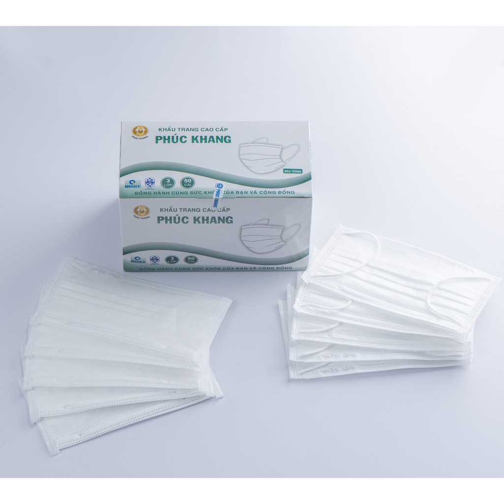 Khẩu trang y tế 4 lớp cao cấp PHÚC KHÁNG có giấy lọc kháng khuẩn màu xanh, xám hộp 50 chiếc - MEDICAL | BigBuy360 - bigbuy360.vn