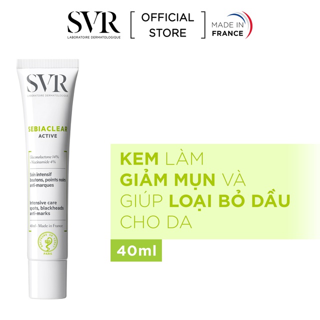 Kem làm giảm mụn và giúp loại bỏ dầu SVR SEBIACLEAR Active 40ml