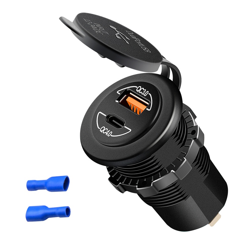 Củ Sạc Nhanh 4 0 12V 24V DC Chất Liệu ABS Cổng USB Dùng Trong Xe Hơi