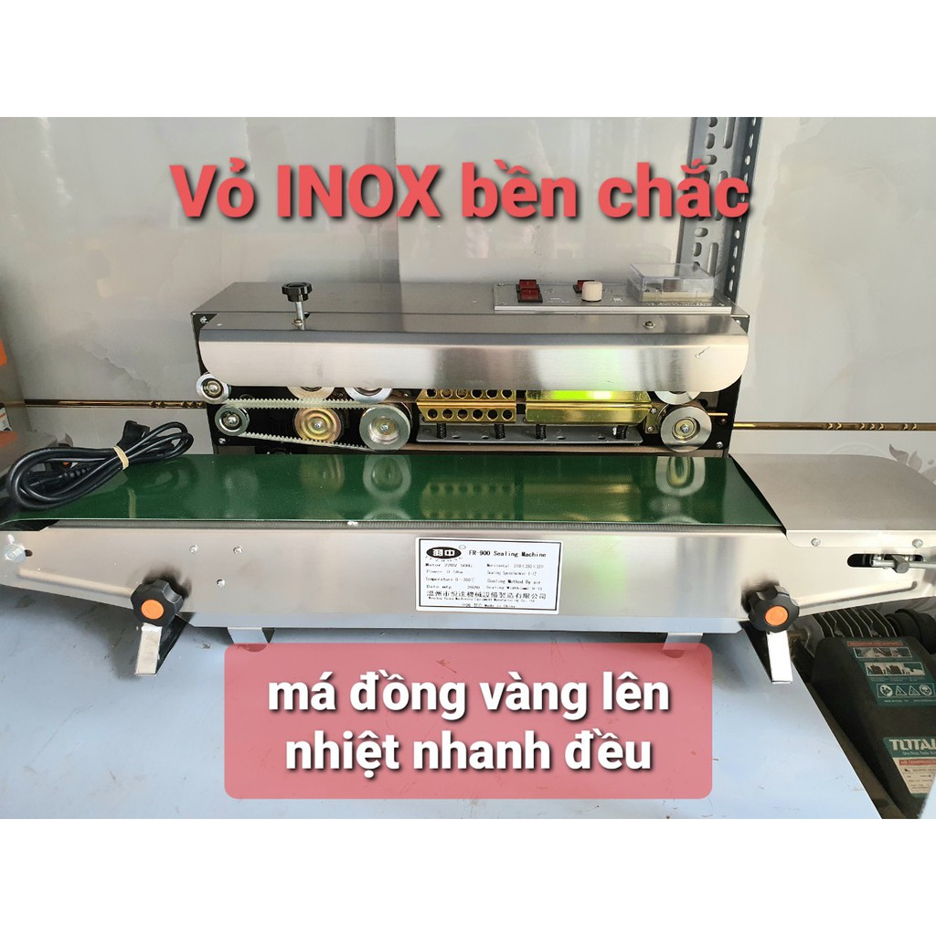 MÁY HÀN MIỆNG TÚI LIÊN TỤC FR900 VỎ INOX SIÊU CHẮC CHẮN- MÁY HÀN MIỆNG TÚI TỰ ĐỘNG