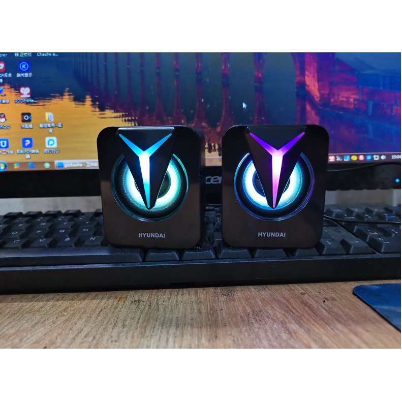 Loa Máy Tính - Loa Để Bàn Cao Cấp Đèn Led Đổi Màu Liên Tục Âm Bass Mạnh Mẽ