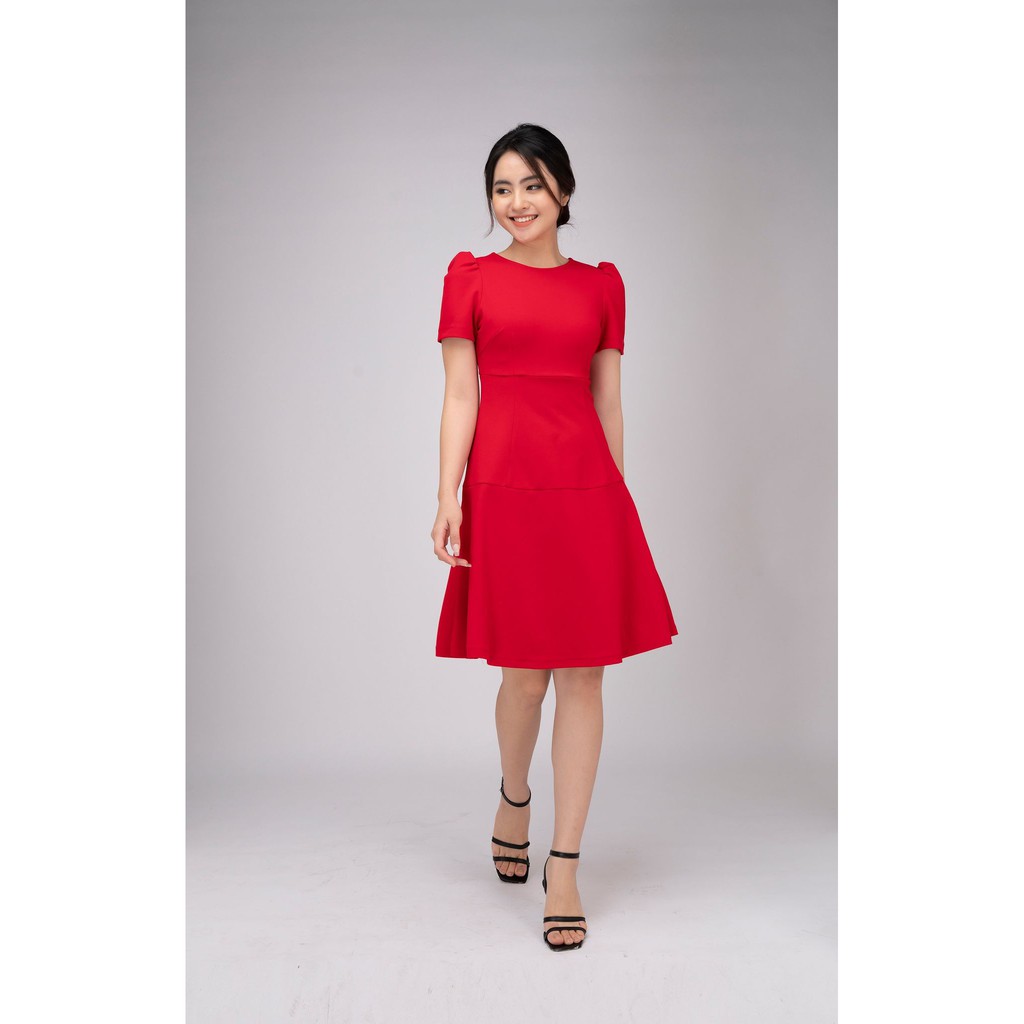 Đầm nữ tay bồng, cổ tròn, dáng xòe , thiết kế cao cấp TKFASHION DK873