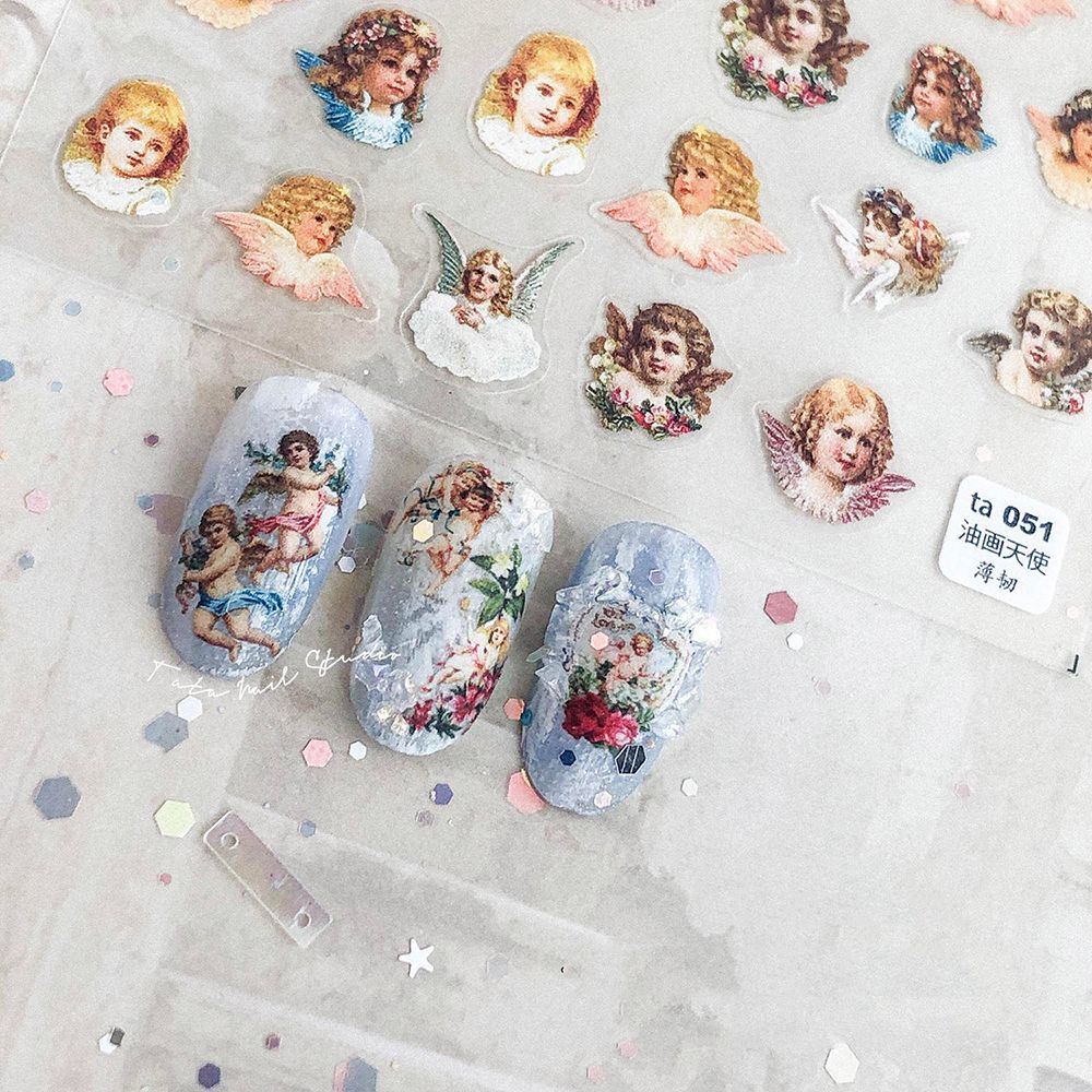 [Hàng mới về] Hình dán móng hoạ tiết thiên thần 5D trang trí móng đẹp mắt
