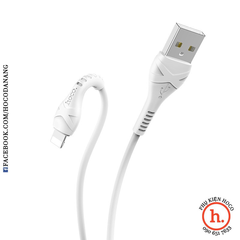 DÂY CÁP SẠC NHANH LIGHTNING HOCO X37 2.4A CHO IPHONE IPAD CHẤT LIỆU PVC DÀI 1M MÀU TRẮNG [PHỤ KIỆN HOCO]