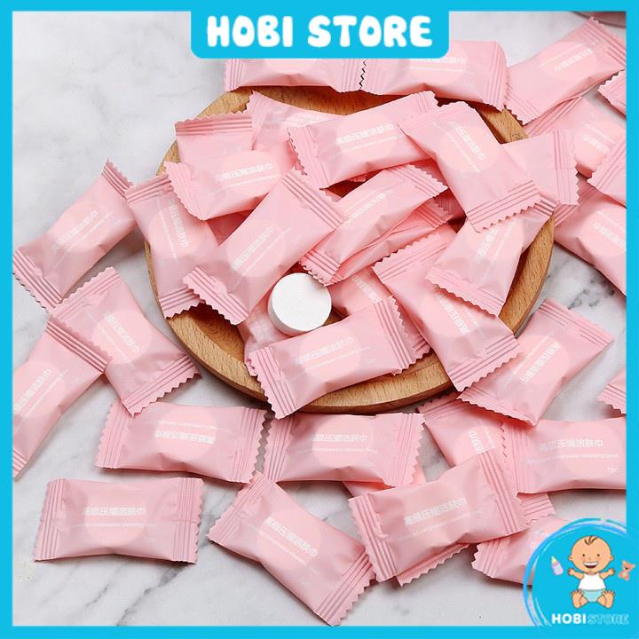 Khăn giấy nén du lịch hình viên kẹo - Hobi Store