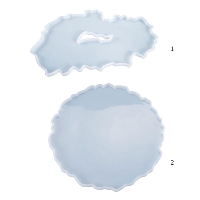 Khuôn silicone làm khay đĩa đựng trái cây epoxy resin pha lê DIY tiện lợi