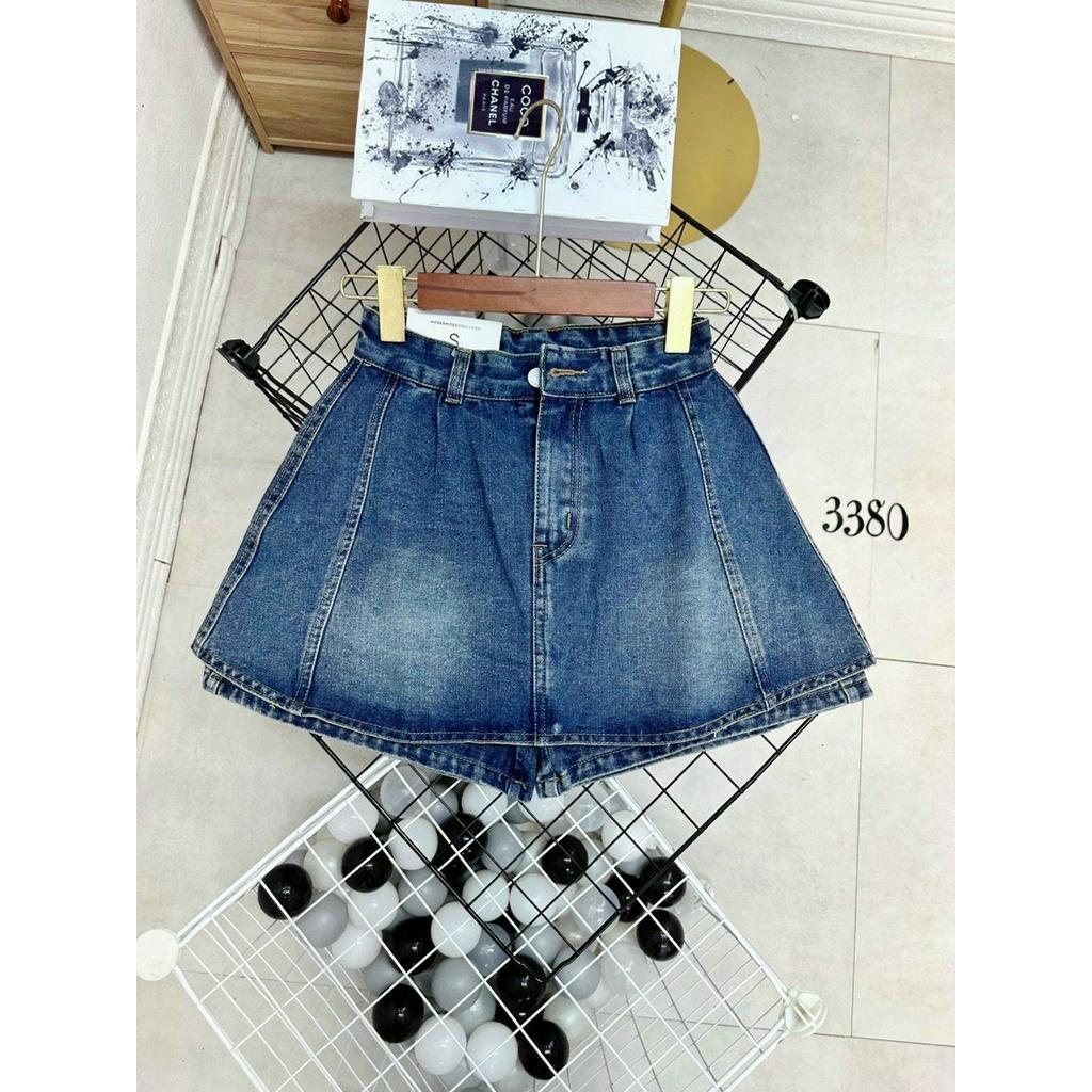 Chân váy jeans bò xòe ngắn 2 lớp M3380