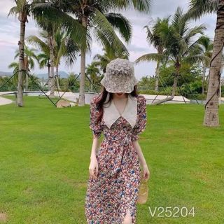 Váy hoa cổ thêu