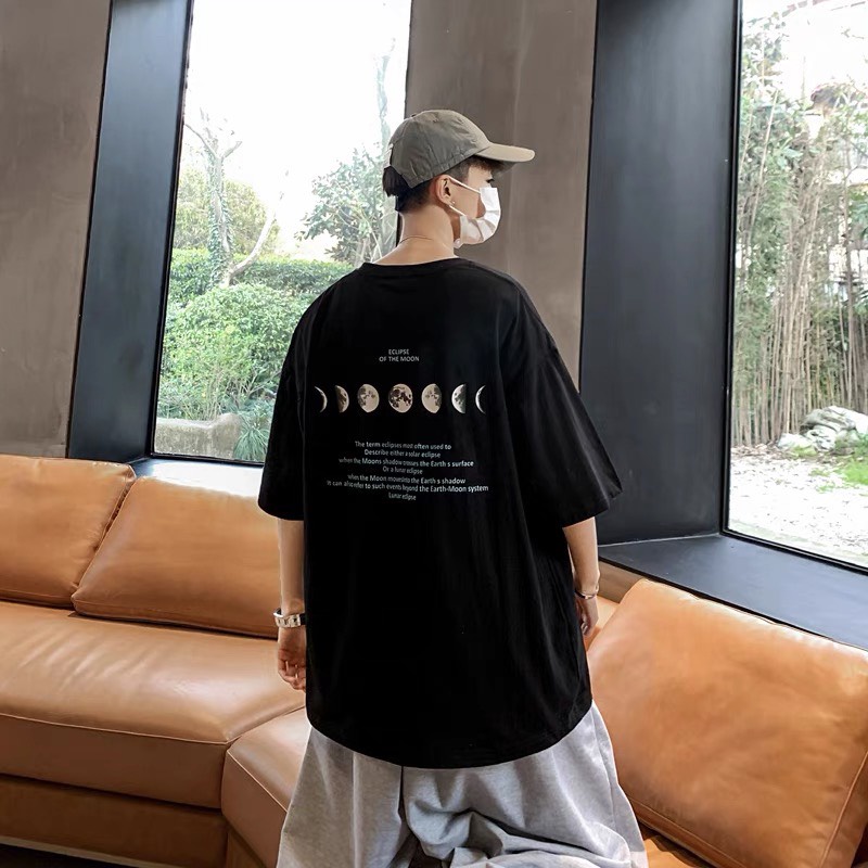 Áo thun tay lỡ form rộng in họa tiết chữ ECLIPSE phong cách -  phông Unisex nam nữ đều mặc được