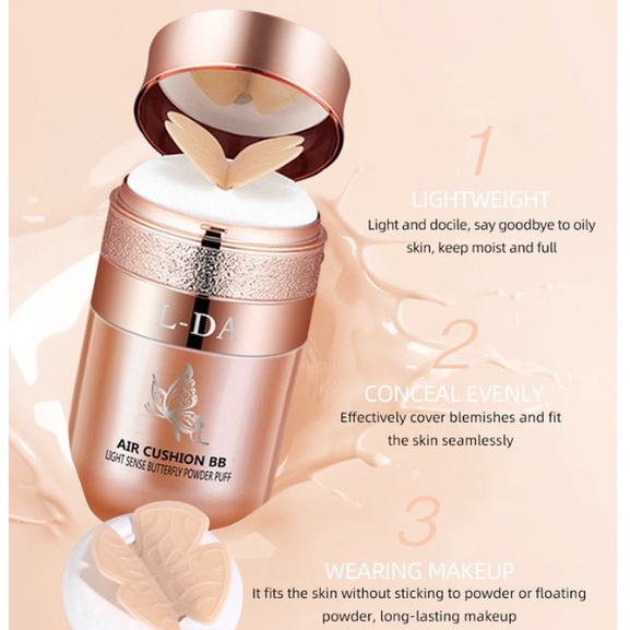 30Ml L-Đa Bướm Bông Đánh Phấn Dưỡng Dưỡng Ẩm Bb Cream Segregating Kem Nền Che Khuyết Điểm da Trắng Sáng VN