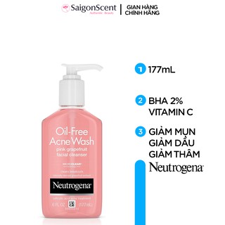 Sữa rửa mặt Neutrogena Oil-Free Pink Grapefruit Acne Wash ( 177mL )