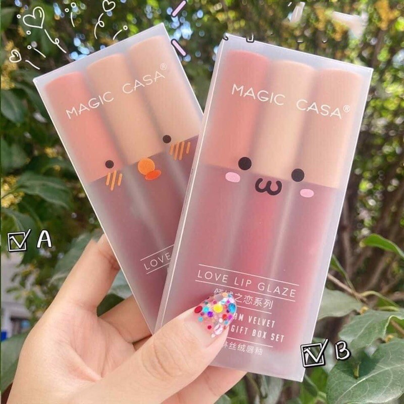 Set 3 Cây Son Kem Lì Magic Casa Fluffy Lip Glaze | BigBuy360 - bigbuy360.vn