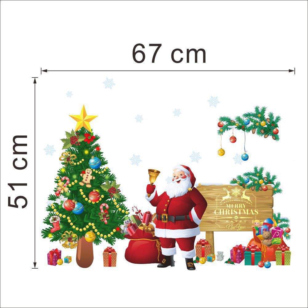 🎍🎍Tranh decal dán tường GIÁNG SINH, NOEL trang trí phòng khách, cửa hàng - Decal dán tường noel