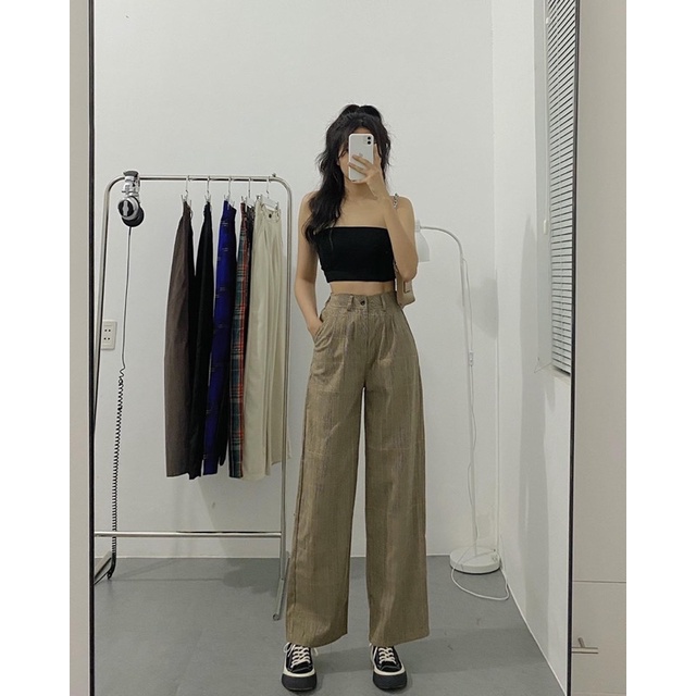 Quần tây suông lưng thun nữ I HHVINTAGE