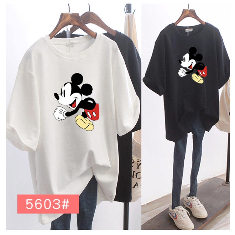 NRVP Áo thun ngắn tay cổ tròn dáng rộng in họa tiết vui nhộn thời trang mùa hè dành cho nữ