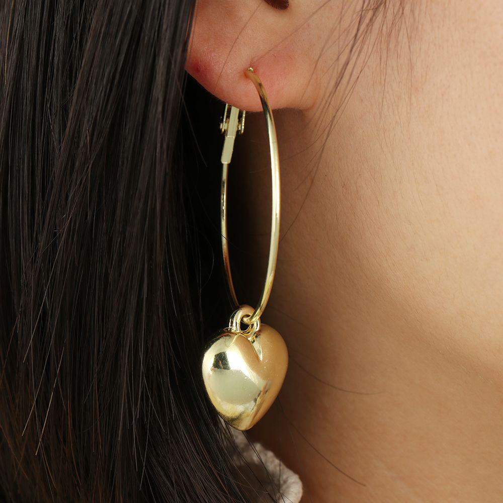 1 Khuyên Tai Hình Trái Tim Đơn Giản Thời Trang Dự Tiệc