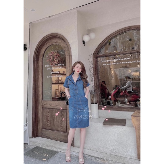 Váy jean cộc tay mùa hè