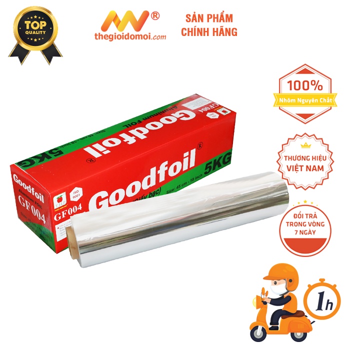 Giấy bạc nướng CUỘN LỚN Goodfoil GF004-3kg Kích thước 45cm x 150m dày chất lượng