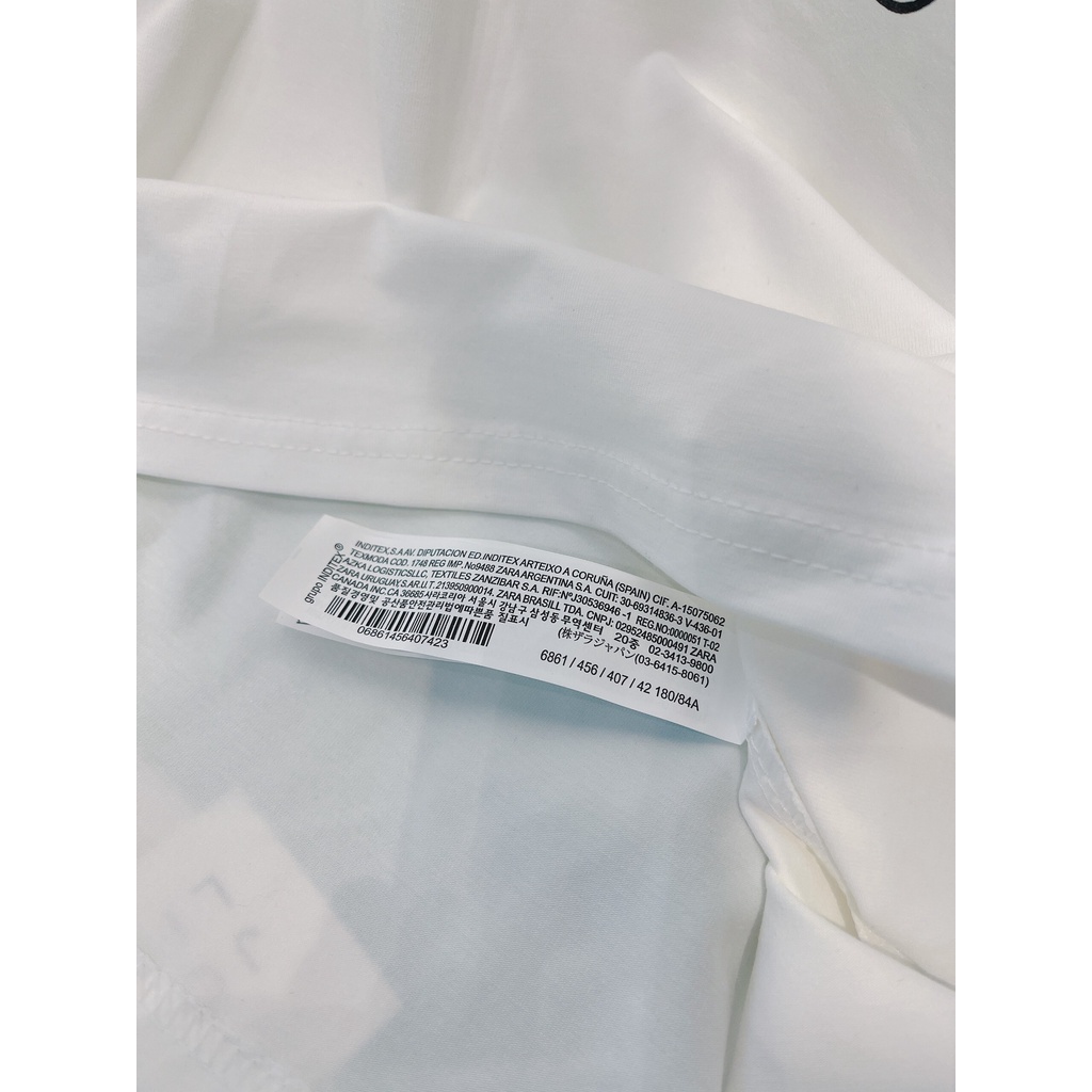 Áo thun nữ độn vai True Gang Colcci 2 màu xanh và trắng chất cotton 100% siêu mịn mát