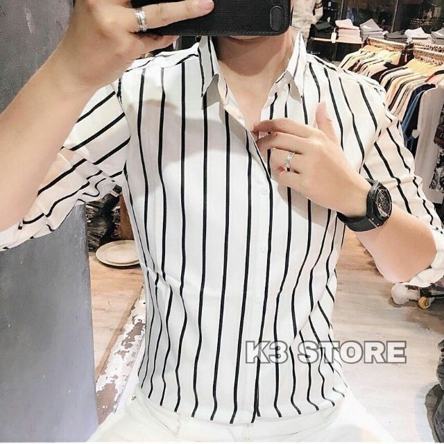 Áo sơ mi nam lụa cao cấp 011