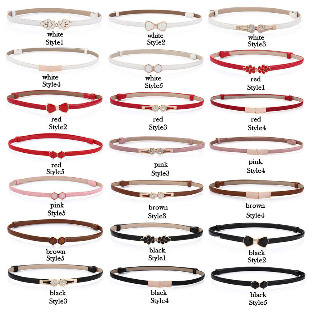 Thắt lưng da pu phối khóa kim loại nhiều màu sắc đầy cá tính tùy chọn