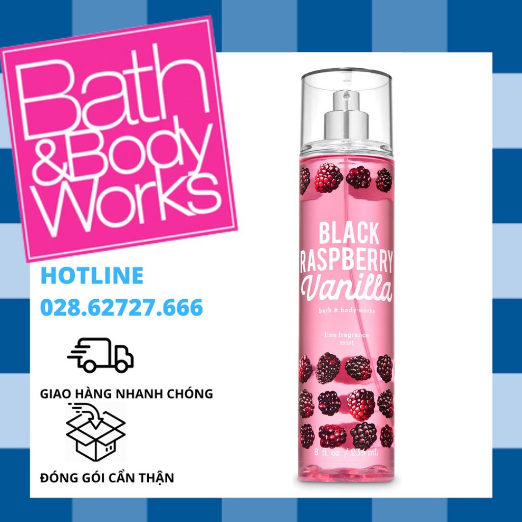 Xịt Thơm Toàn Thân Bath And Body Works - Black Raspberry Vanilla