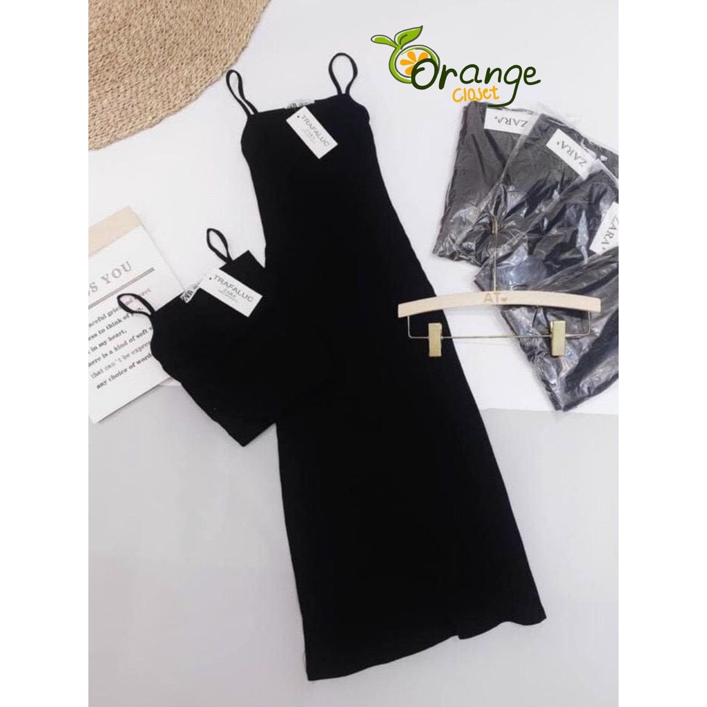 Đầm 2 dây body màu đen cá tính sang trọng. Đầm body đen 2 dây OR1407