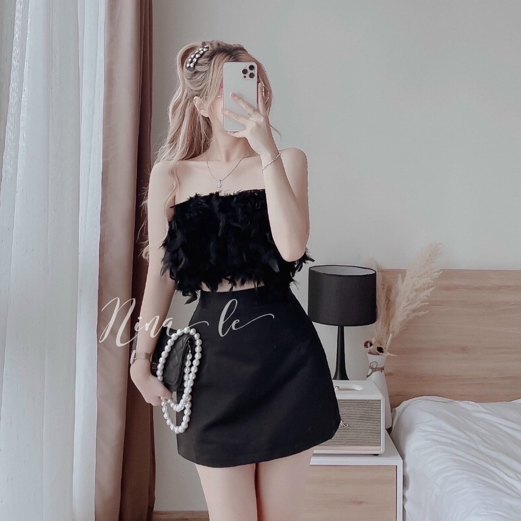 Sét bộ áo lông cúp ngực phối cv tapa  như hình hott