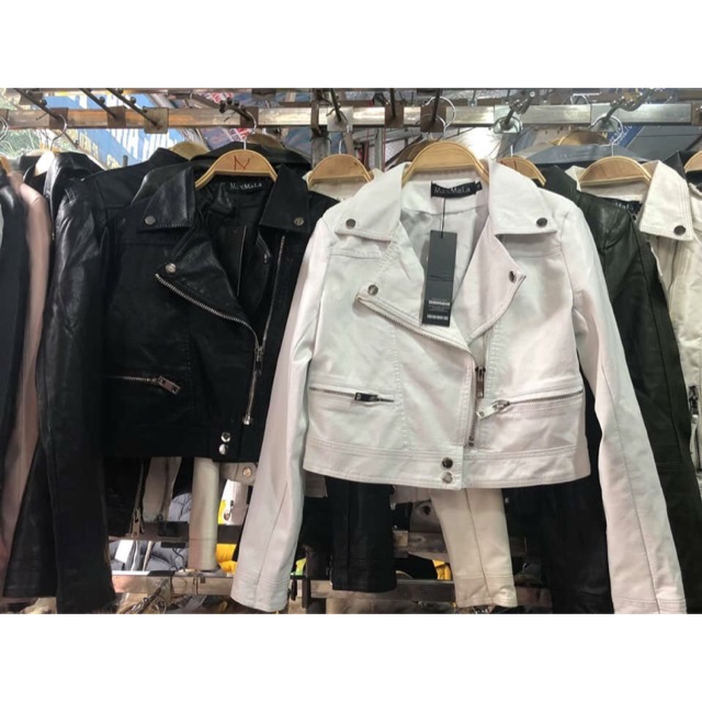 Áo da cố vest khoá ngang eo 2 màu