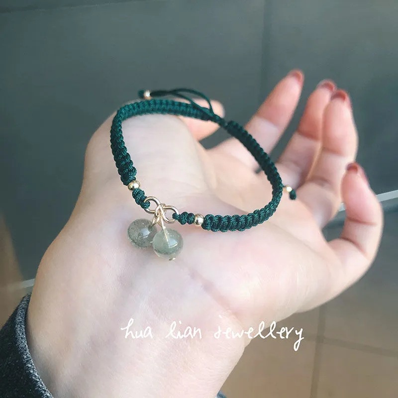 Vòng Tay Dây Bện Thủ Công Họa Tiết Dâu Tây / Cherry Xinh Xắn Cho Cặp Đôi