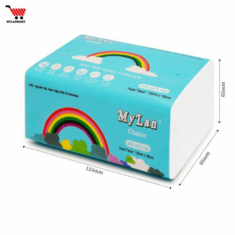 [ĐÃ BÁN 150. freeship đơn 50k] 30 GÓI GIẤY ĂN CẦU VỒNG MyLan [300 tờ]. Hàng Việt Nam.