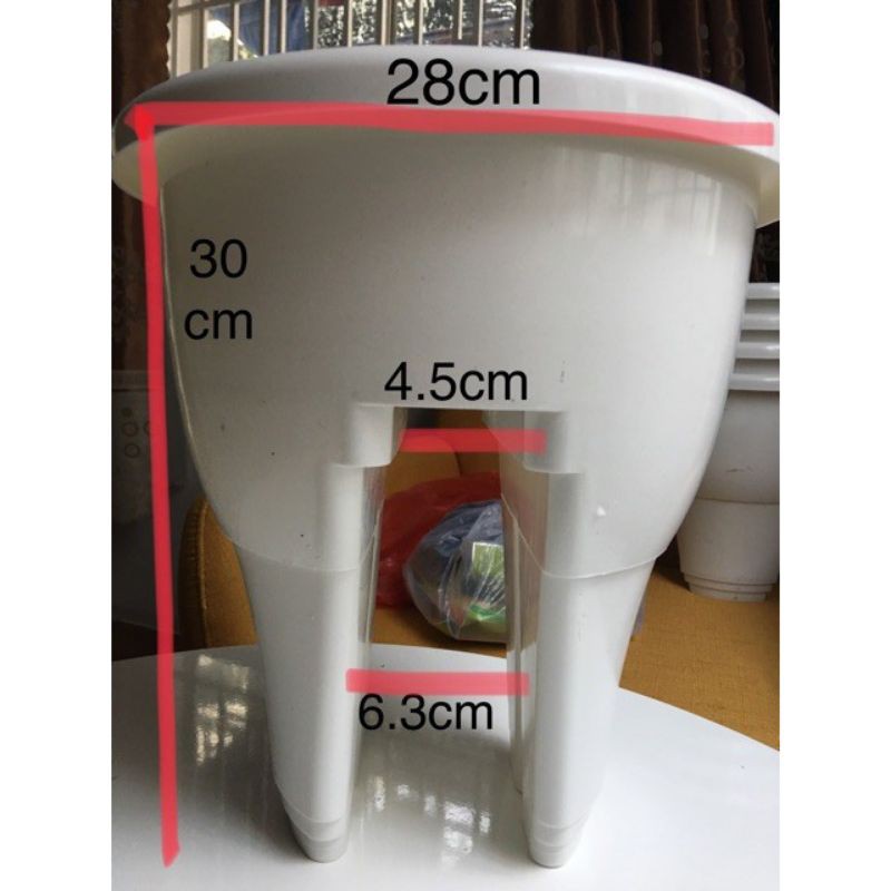Chậu nhựa kẹp ban công 28x30cm size 1_ Chậu nhựa kẹp lan can hàng công ty CDT dày