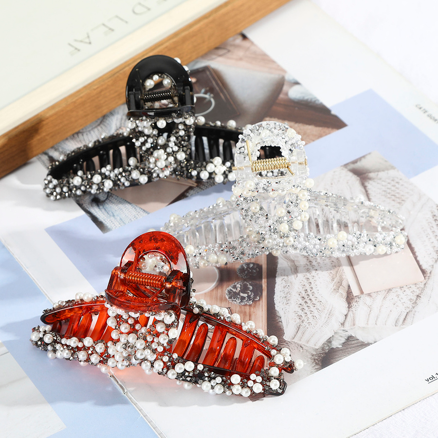 Kẹp bấu tóc đính đá và ngọc trai sang trọng cho nữ