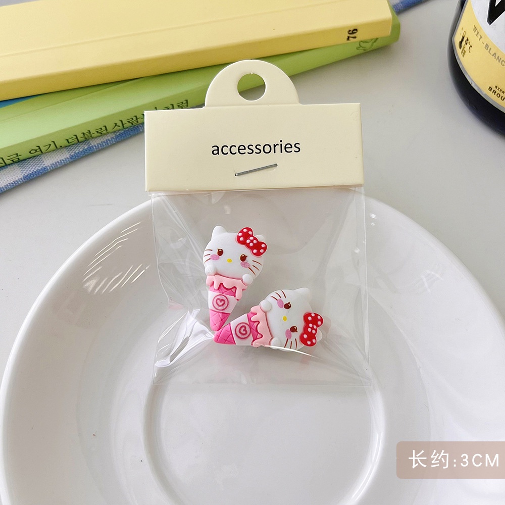 Kẹp Tóc Hình Cây Kem Động Vật Dễ Thương Cho Bé Gái