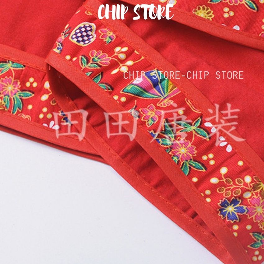 Yếm đỏ Natra cho bé 0-1 tuổi - ảnh thật CHIP STORE Cho bé mặc chụp hình đầy tháng thôi nôi siêu cưng Mẫu giao ngẫu nhiên