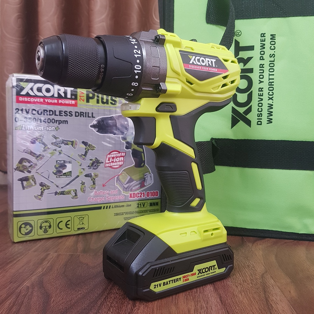 Máy khoan pin cầm tay 20V MAX XCORT Model XDC21-010D kèm Túi Dụng Cụ