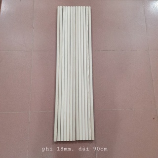 (Hàng Đẹp) Thanh Gỗ Tròn Phi 18mm Gỗ Tần Bì ( Các Kích Cỡ )