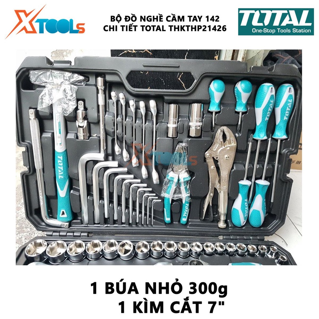 Bộ đồ nghề cầm tay 142 chi tiết TOTAL THKTHP21426 | Sửa chữa, lắp ráp và bảo dưỡng thiết bị [CHÍNH HÃNG] [XTOOLs]