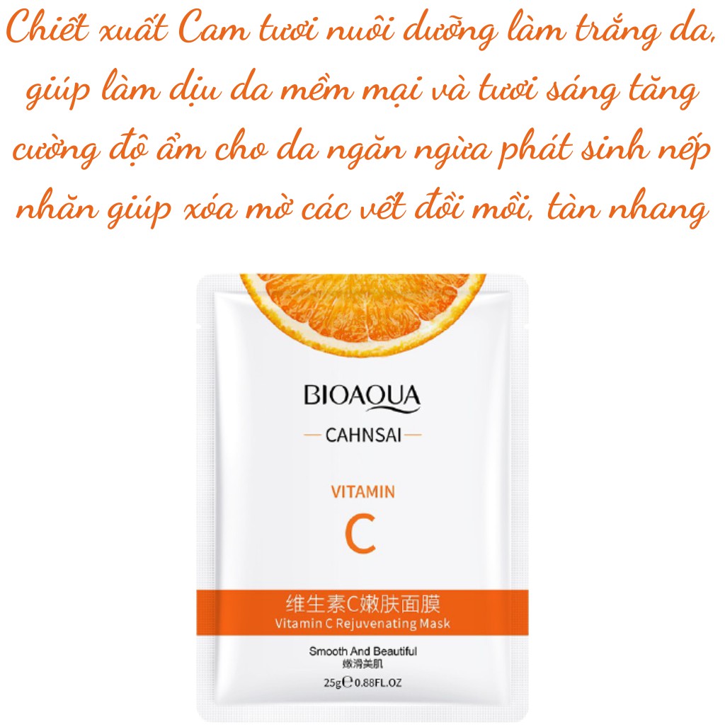 Mặt nạ trái cây dưỡng trắng sáng da cấp ẩm hoa quả vitamin C mask BIOAQUA nội địa Trung | BigBuy360 - bigbuy360.vn